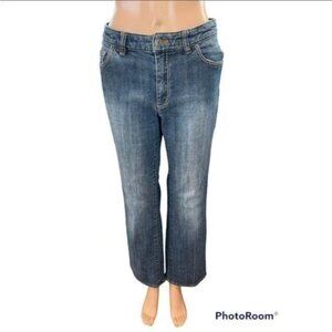 Michael Kors white stitch bootcut jeans